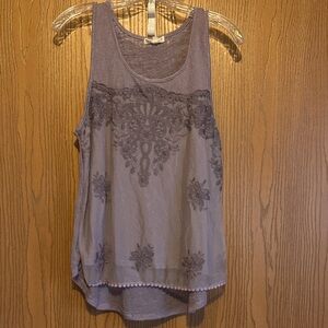 About A Girl Purple Lace Tank Top